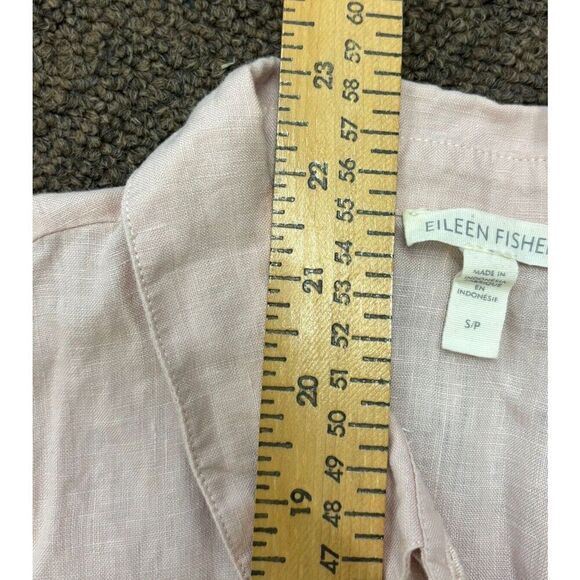 Womens Eileen Fisher Organic Linen Button Collar  Top Blouse Pale Pink Small - Picture 6 of 6